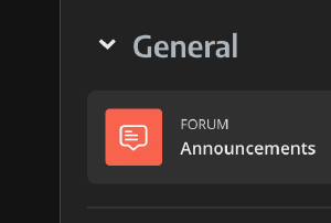 Image preview of the dark Moodle colour scheme, showing light text on a dark background